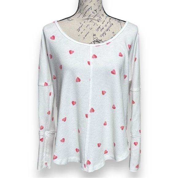 Lucky Brand Tops - Lucky Brand Hearts Thermal Long Sleeve Shirt Size Medium
